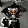 One Piece TShirt Men Summer Mugiwara Straw Hat Pirates Wanted Skull Graphic Short Sleeve Streetwear Loose Fit Anime Fan Top