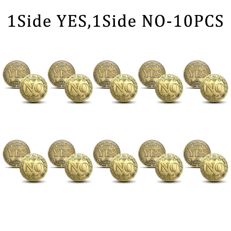 TAK NIE Decyzje Monety Magiczne Kolekcje Monet Powodzenia Vintage Antyczny Brąz Życzenie Szczęśliwa Moneta Monety USA Pamiątkowe Złote Monety