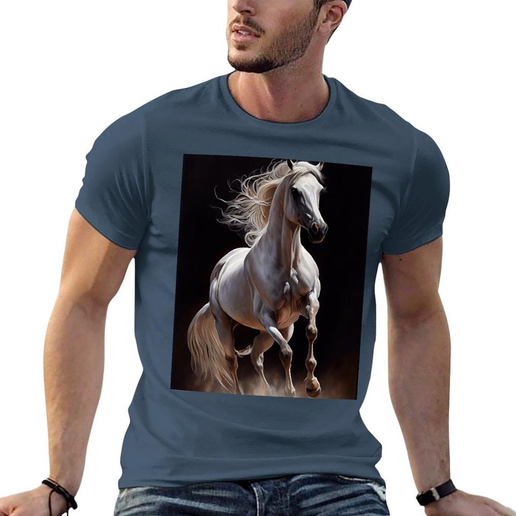 Arabian Horse Oil paint TShirt All Weather Casual Short Sleeve