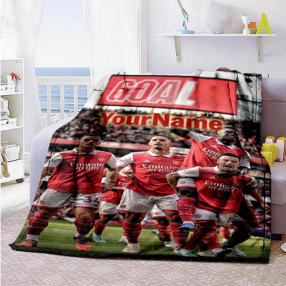 Arsenal Customize Your Name Blanket Throw Personalized Blanket Ultra-Soft for Chair Home Decor Livingroom Living Room Four Seasons Universal