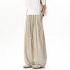Autumn New Old Money Style Imitation Hemp Scimitar Pants Large Size Loose Wide-leg Pants Cotton Casual Pants Long Pants Men