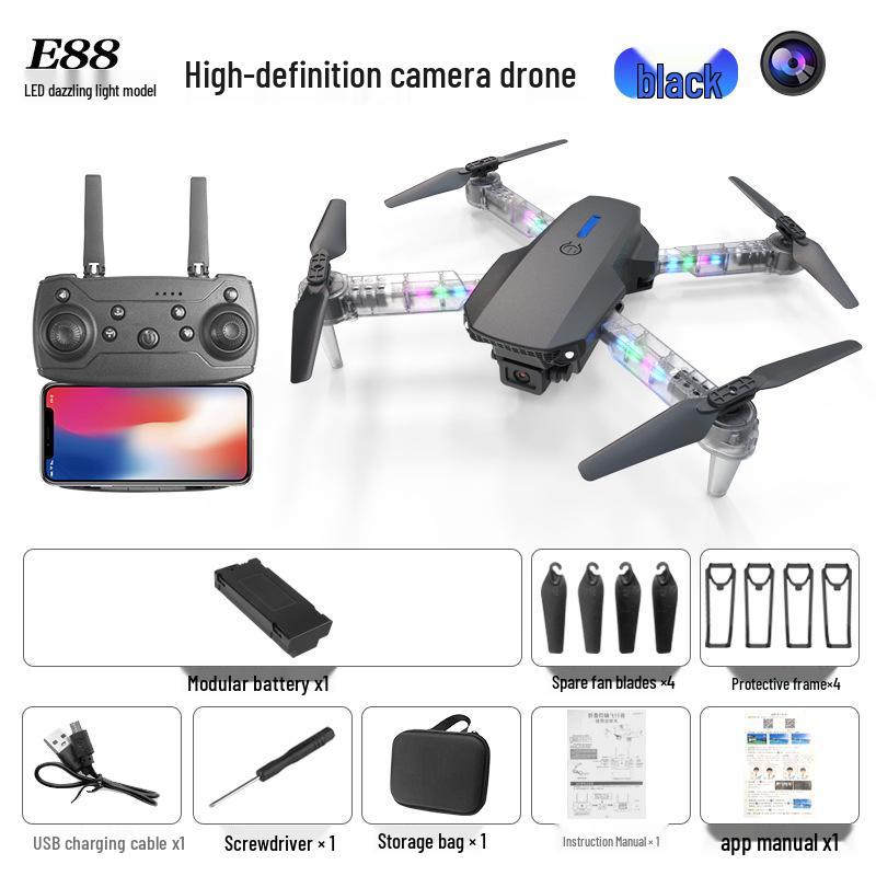 E88 4K Dual Camera Drone for Kids: Aerial Photography Remote Control Quadcopter Toy