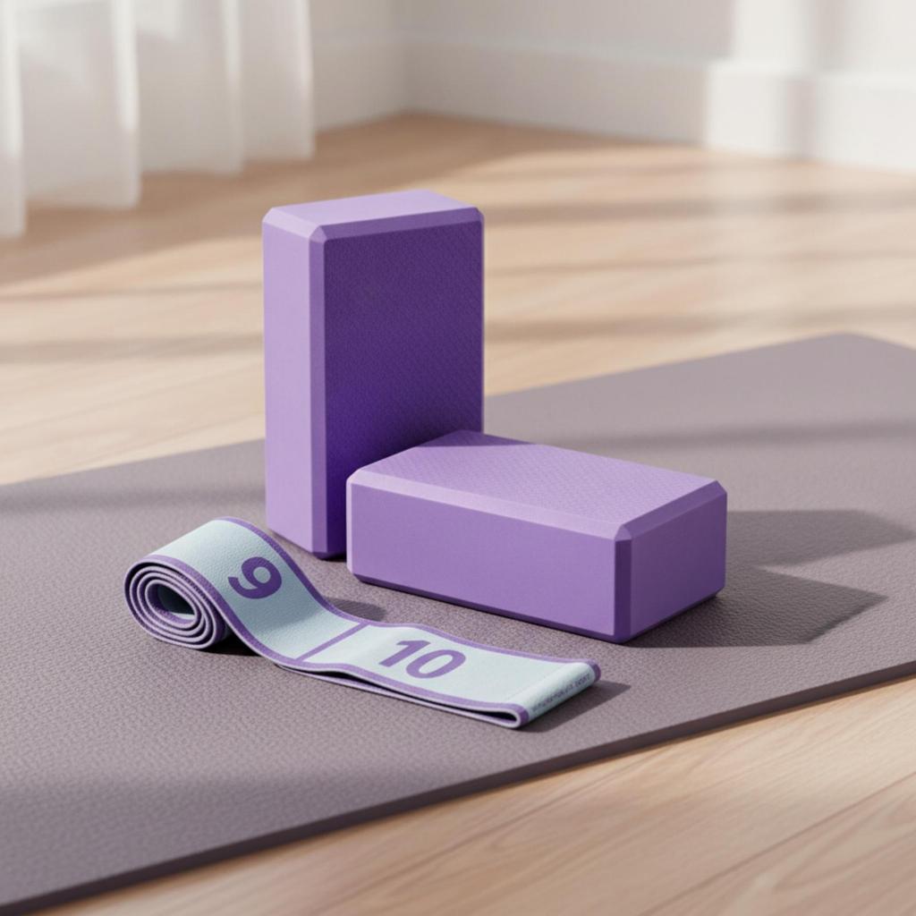Pilates Blocks and Strap Set Non-Slip Brick Numbered for Beginners