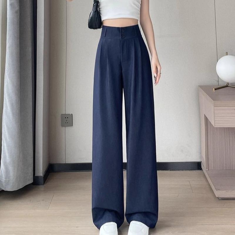 Damen Weiche Jeanshose Hohe Taille Weites Bein Dünn Bequem Frühling Sommer Freizeitkleidung Hose