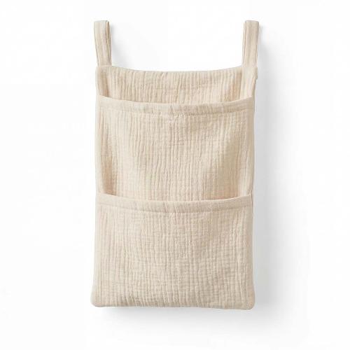 Solid Color Cotton Baby Crib Hanging Bag Multi Functional Newborn Storage Bag for Stroller Baby Infant Kids Bedding Hanging Bag