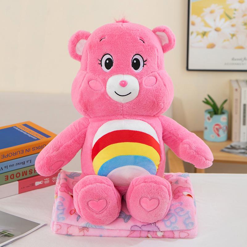 Strawberry Hugging Pig & Little Bear Plush Toy Blanket – Dual-use Nap & Travel Comfort for Kids