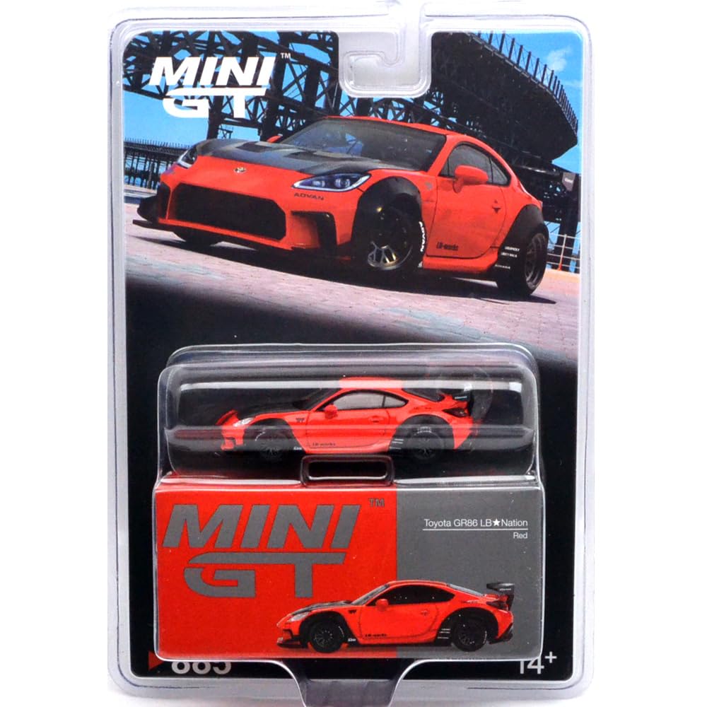 MINI GT 164 Scale MiJo EXCLUSIVE - TOYOTA GR86 LB-NATION (RED) U.S. MiJo Exclusive MGT00885-BL