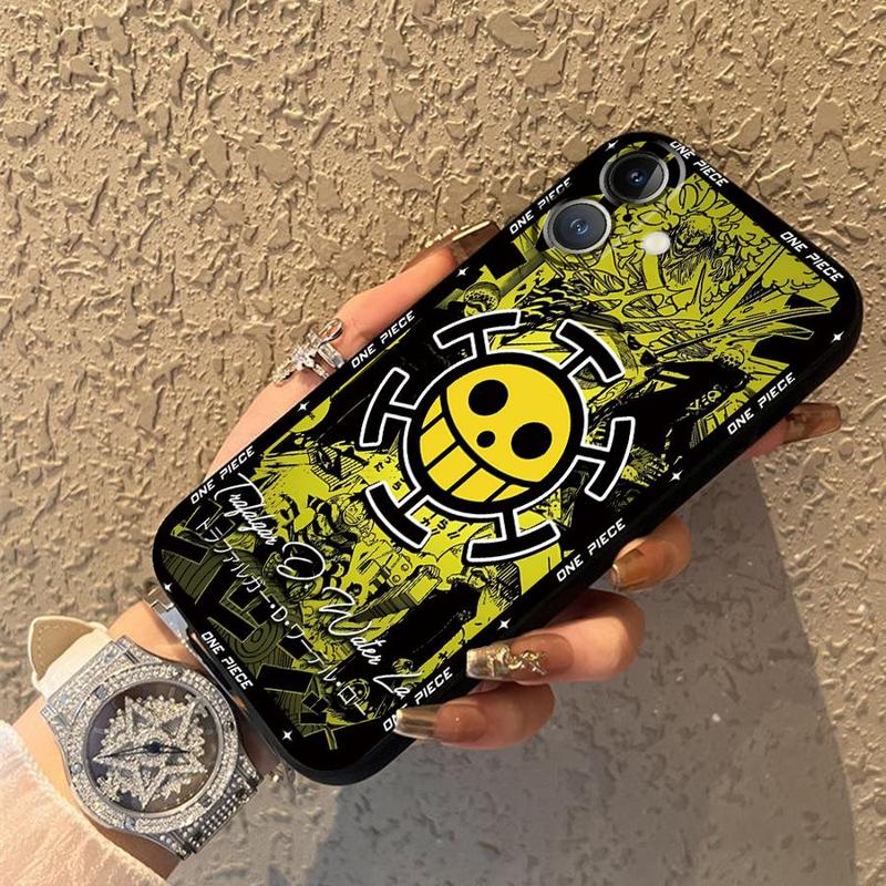 Anime One Characters Piece Black Soft Phone Cover Case for iPhone13 12 11 17 Pro Max 15 16 14 Plus 17Air XS XR