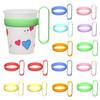 12Pcs Reusable Cup Coaster Enlarged Handle Anti-Scald Heat Insulation Elastic Buckle Reusable PP Plastic