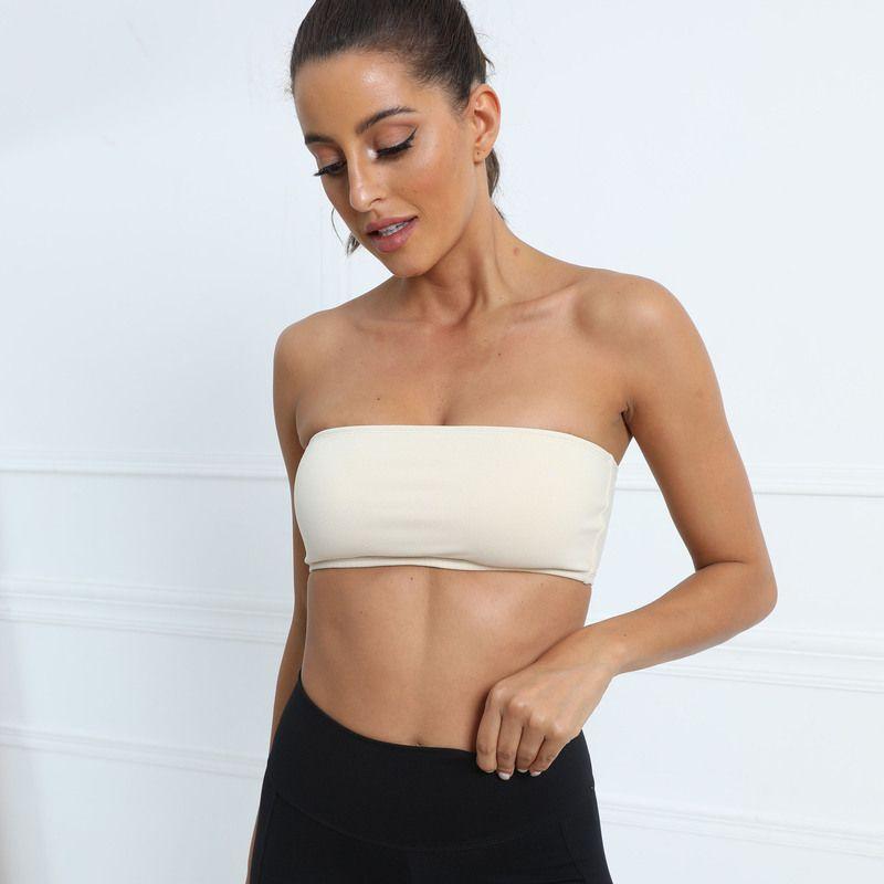 

Yoga European and American Thin Push up Sexy Sports Bra S Beige