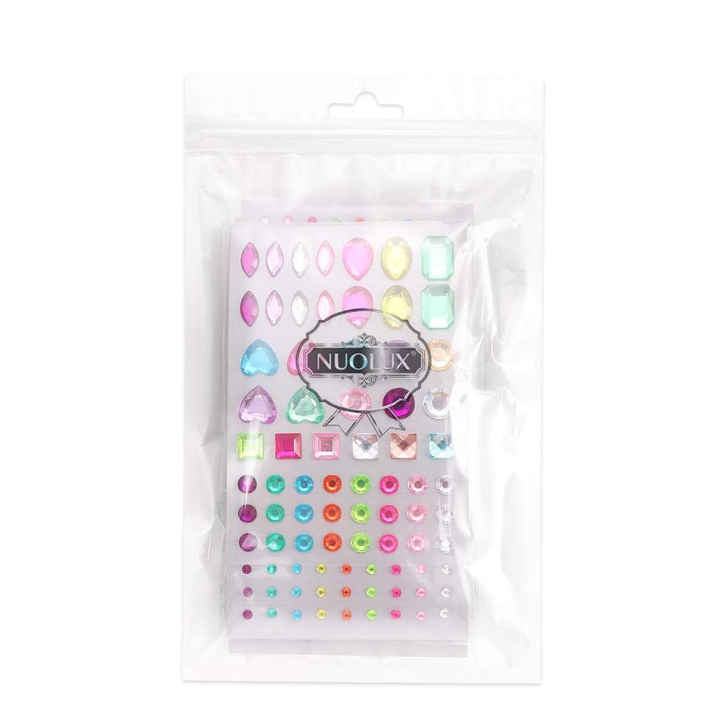 NUOLUX Rhinestone Stickers, Jewel Stickers, 3D Nail Stickers, Self-Adhesive, 5 Sheets