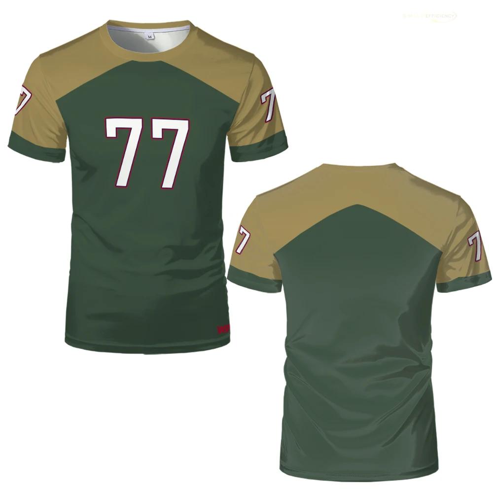 New Sports Leisure Jersey Men Fashion Simple Splicing 3D Print Streetwear WIFRU Quick-drying Custom Short Sleeve T-shirt