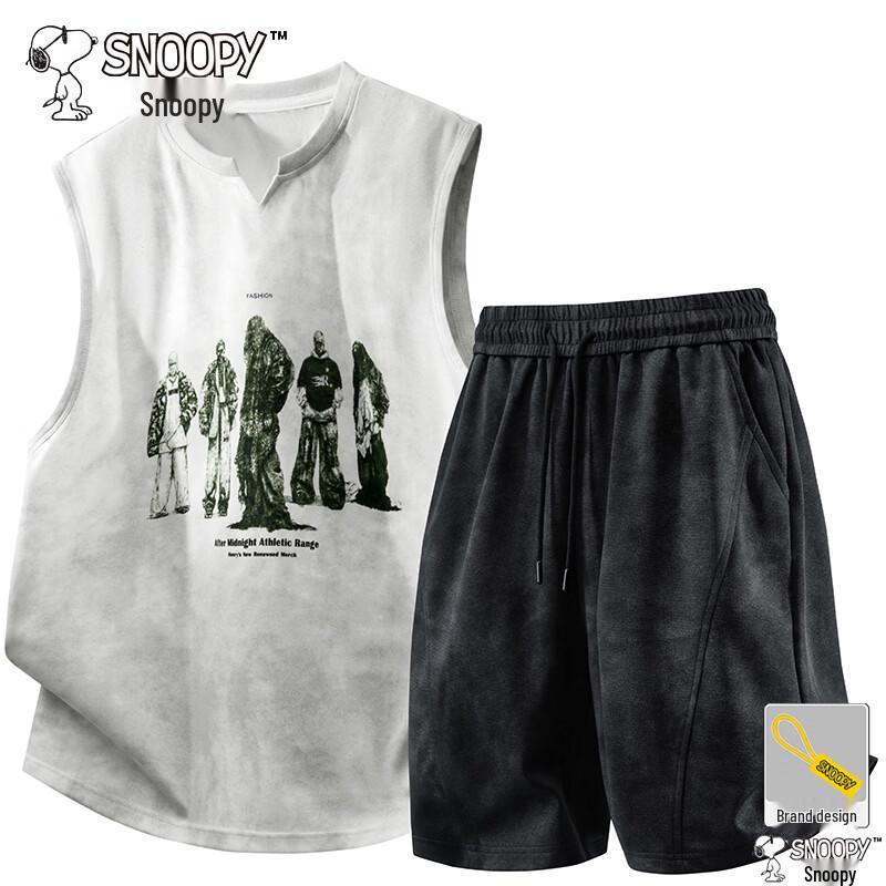 Snoopy Men s Summer T-Shirt  Shorts Sport Set 3XL