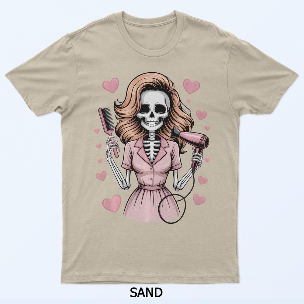 

Halloween Gothic Skeleton Hairdresser T-Shirt XL