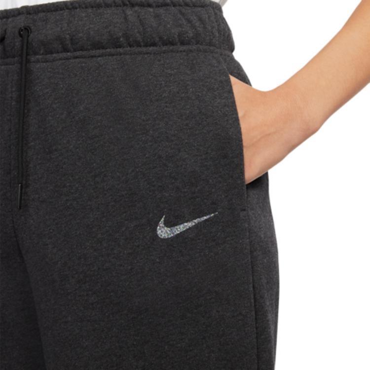 Nike Knitted Sweatpants Women's Black Moderate Straight Fit Pants DJ6942-010