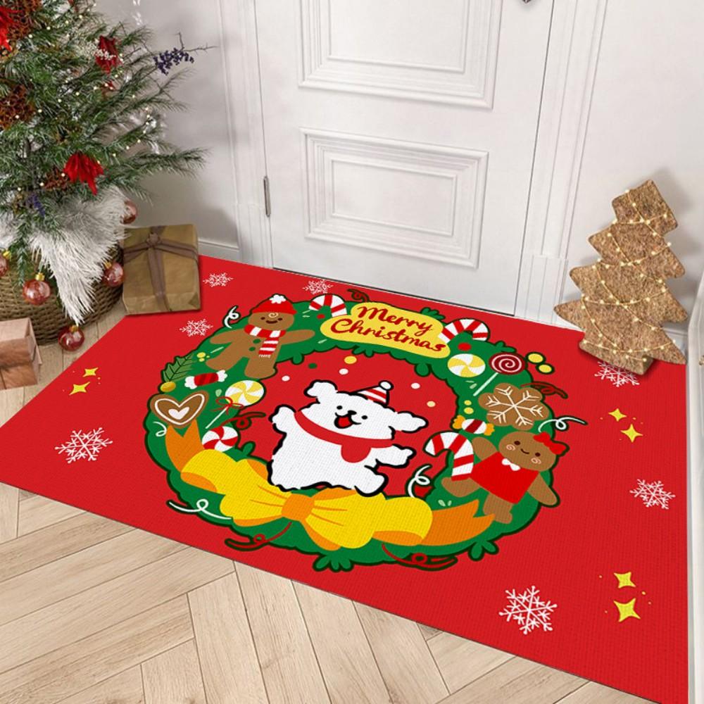 Christmas Doormat—Christmas Tree Pattern, Stain-Resistant Entryway Rug for Front Door, Festive Holiday Vibe Decor Mat