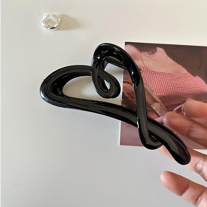 Hohles Herz Haarklammer für dickes Haar Krabbenklemme Mädchen Lockig Transparent Kaffee Haarspangen Klemmen Frauen Koreanische Pferdeschwanz-Accessoires
