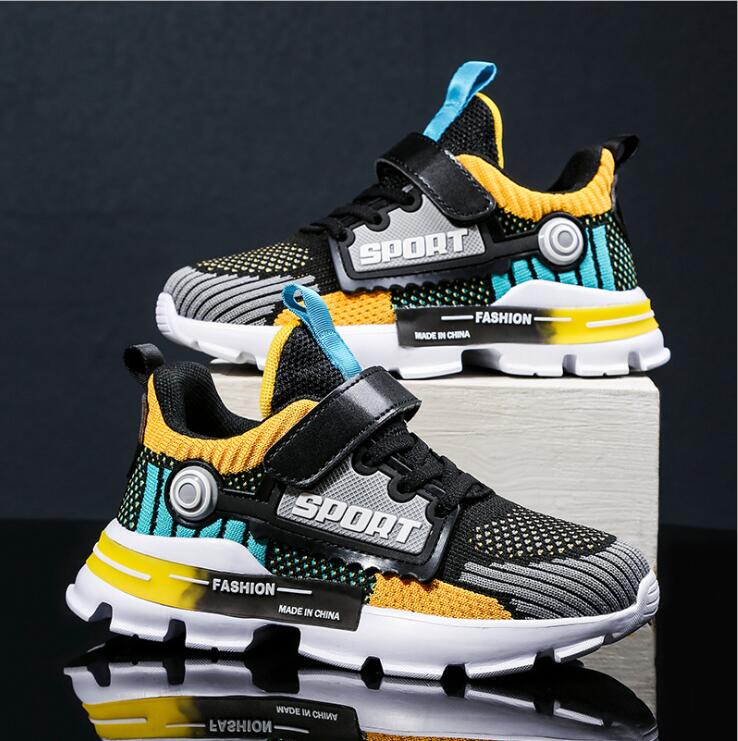 Spring Autumn Kids Shoes Boys Sneakers Breathable Patchwork Hook Sport Running Children Shoes Girls Casual Sneakers Size