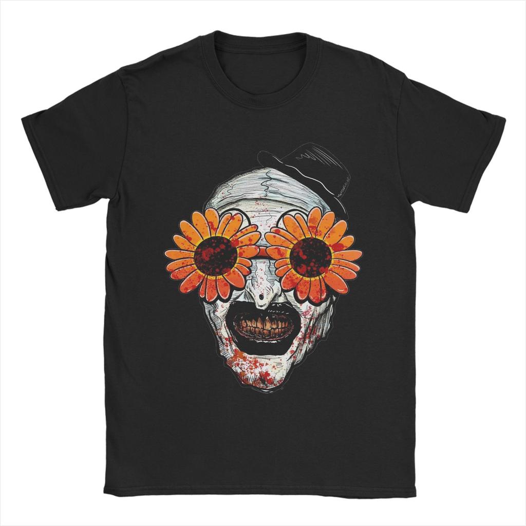Terrifier Art The Clown T Shirt Men Women 100% Cotton Vintage T-Shirt Round Neck  Tees Short Sleeve Clothes Gift