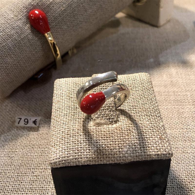 Chic And Elegant Silver Matchstick Head Ring Unique Geometric Design For Women