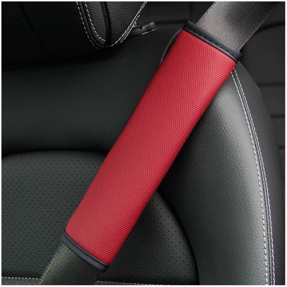 Car Safety Belt Shoulder Cover PU Leather Auto Seat Belt Pads Car Accessories Breathable Protection Seat Belt Padding Pad Cover