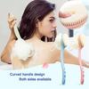 Shower Body Brush with Bristles and Loofah 2 Pack, Back Scrubber Bath Mesh Sponge with Curved Long Handle for Skin