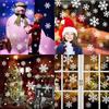 Merry Christmas Decal Stickers Clings Decal Electrostatic Sticker Christmas Windows Snowflakes