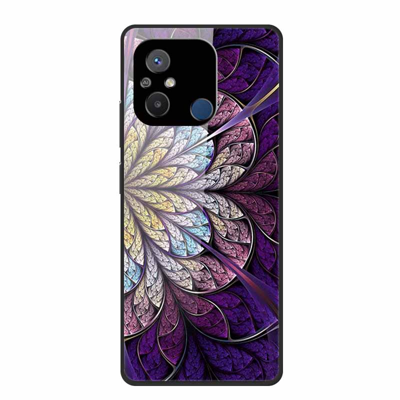 Gehärtetes Glas Case für Redmi 12C Rückabdeckung Hartschalen Case für Xiaomi Redmi 12C 4G Handyhülle Redmi12C Fundas 22120RN86G Cooler Stoßfänger