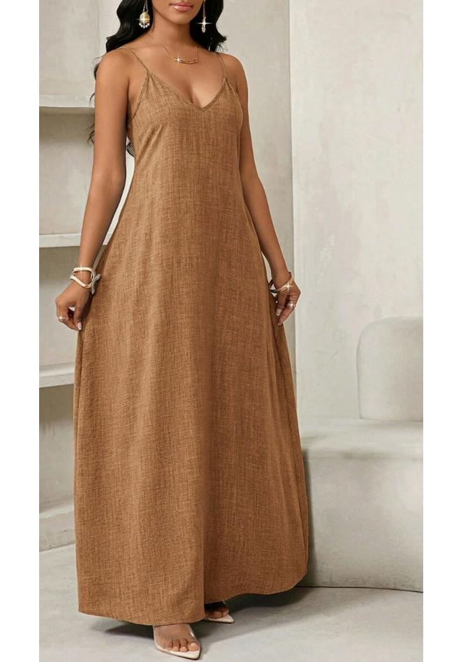 2026 European Summer Casual Resort Women's Long Strap Dress