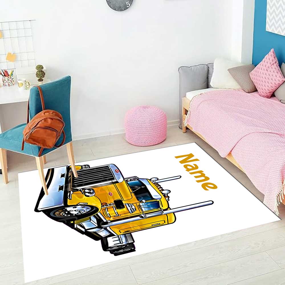 Heavy Trucks Customize your name rug, office chair cushion, home bedroom living room gift.