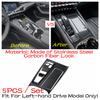 Central Console Gear Shift Panel Water Cup Holder Frame Cover Trim For Peugeot 508  -  Carbon Fiber / Silver Accessories