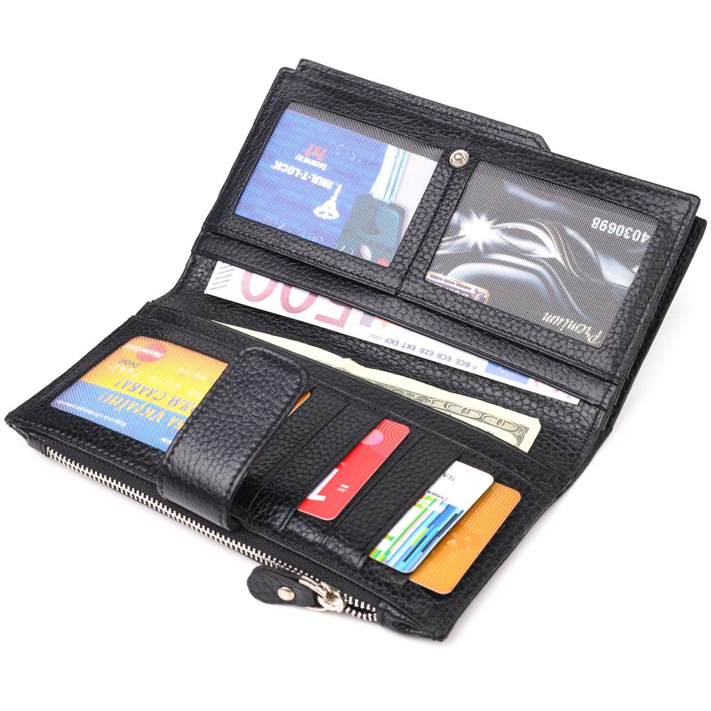 Dámská vertikální peněženka z pravé kůže CANPELLINI Wallet 21641 Black