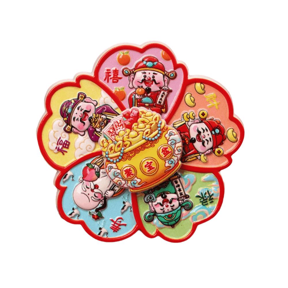 God of Wealth New Year Magnetic Sticker Cartoon Horse Year Fridge Magnets  Chinese New Year