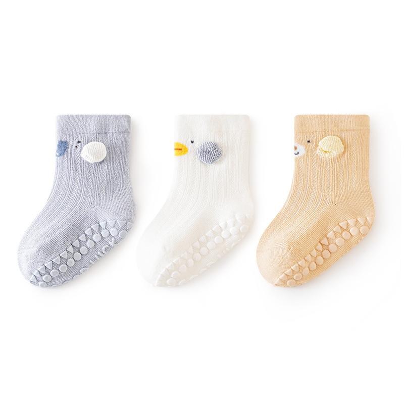 

3 Pairs Cartoon Baby Floor Socks Mesh Thin Soft Cotton Non-Slip Socks For Newborns & Toddlers XS(0-6M)
