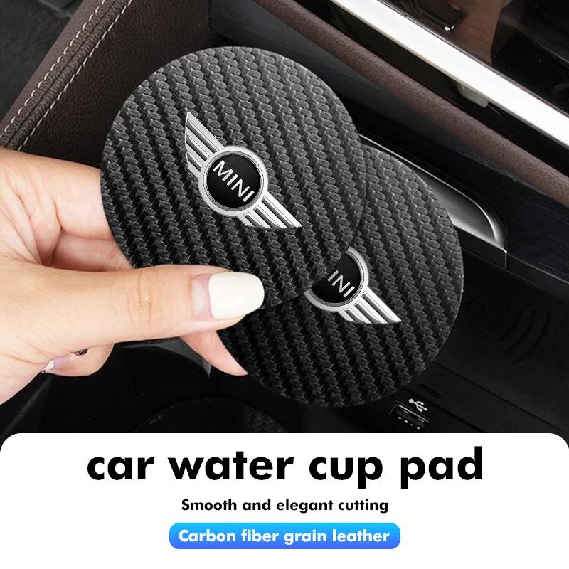 2Pcs Car Coasters Water Cup Holder Pads Anti Slip Accessories For MINI Cooper One S JCW Countryman R56 R50 R53 R55 F56 F55 Phgqd66