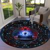 Vortex Crossing Gate Round Area Rug,Carpet Rug for Living Room Bedroom Sofa Playroom Decor,Non-slip Floor Mat