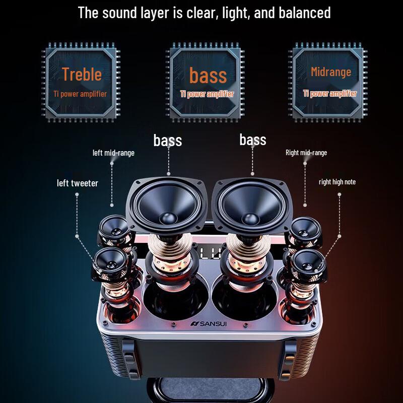 SANSUI Z7S Portable Outdoor Karaoke Bluetooth Speaker (CN version)