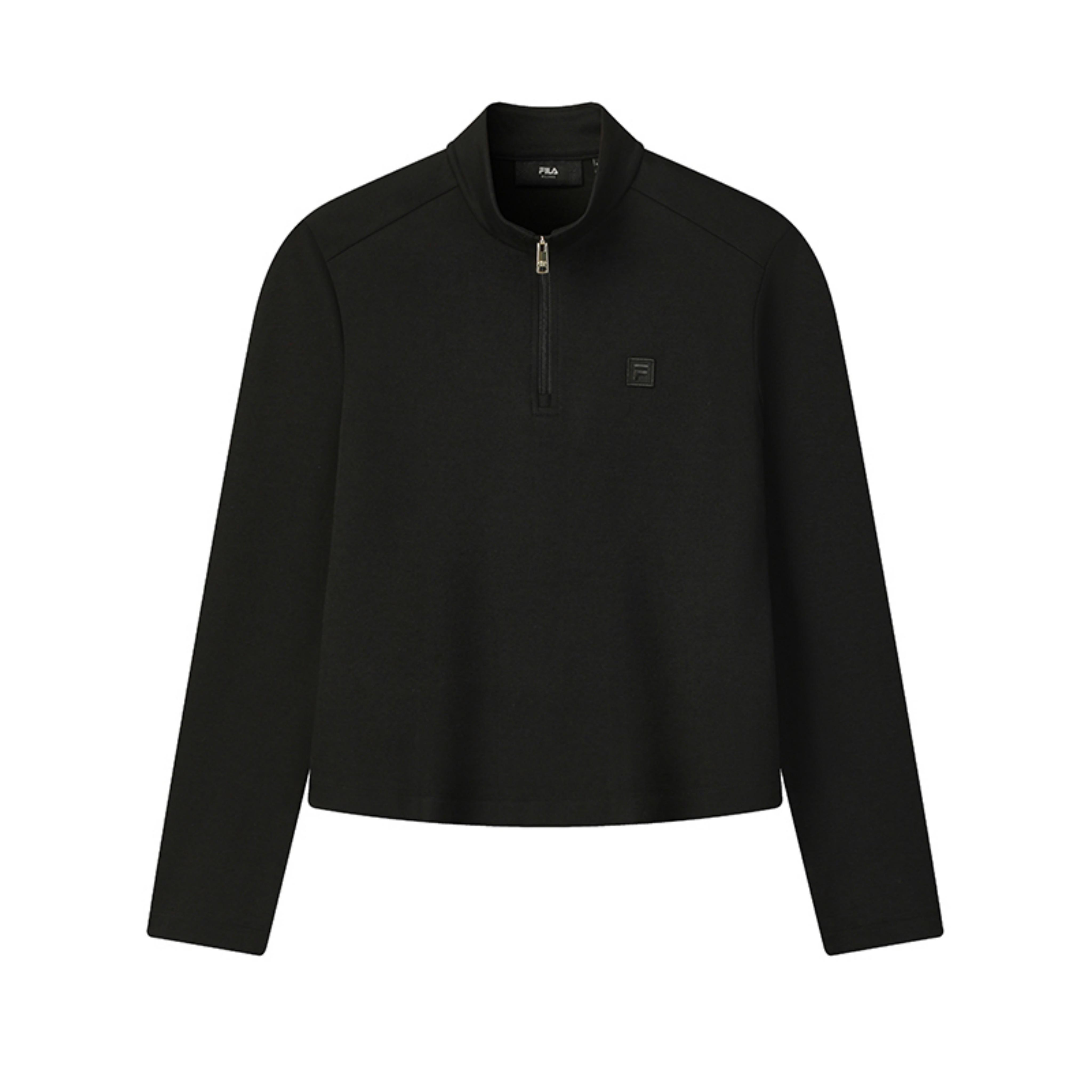 

Fila Классическая простая модная удобная универсальная трикотажная футболка с длинным рукавом серии Milano женские топы F11W545205FBK S