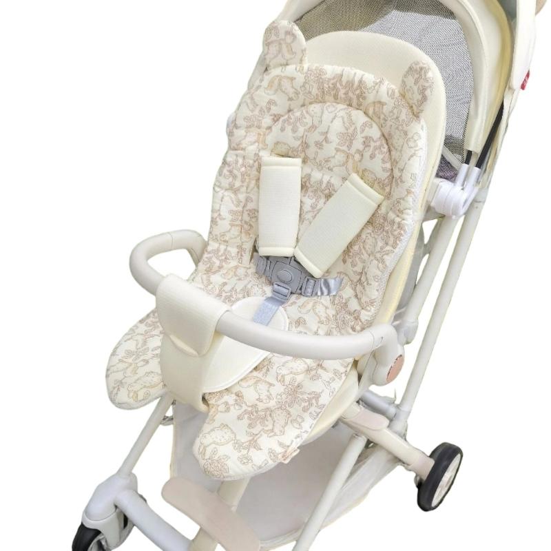 Machine Washable Strollers Seat Cushion Soft Comfortable Insert Pad for Infant Pushchairs Yearly Round Comfort