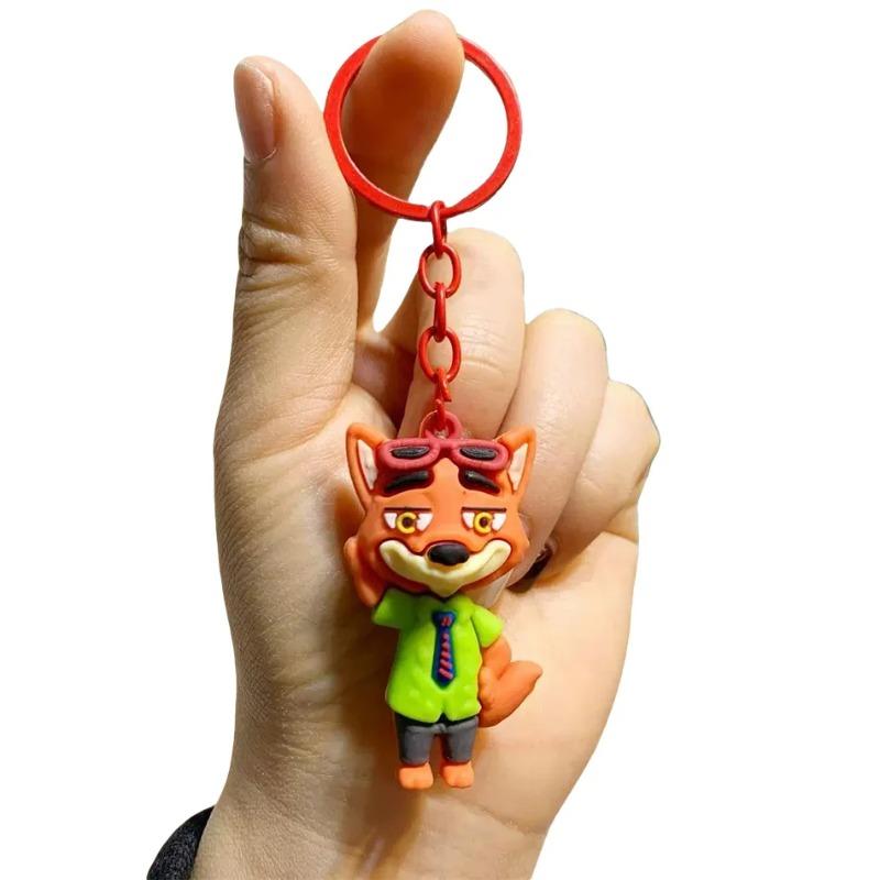 Nový 6ks roztomilý přívěsek na klíče se zoo z PVC kreslená postavička judy nick náčelník bogo přívěsek na klíče závěsný pár taška dekorace festivalový dárek