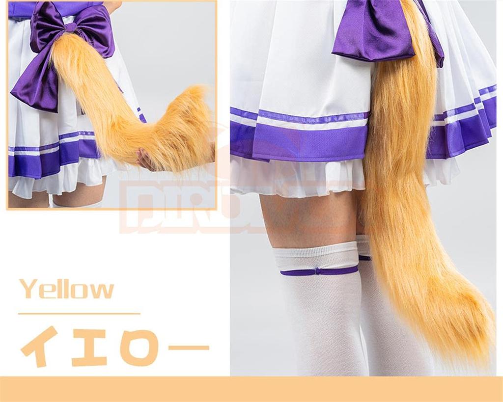 DIROLVON Uma Musume Mayano Top Gun Horse Ears and Tail Cosplay Prop for Halloween, Christmas, and Festivals