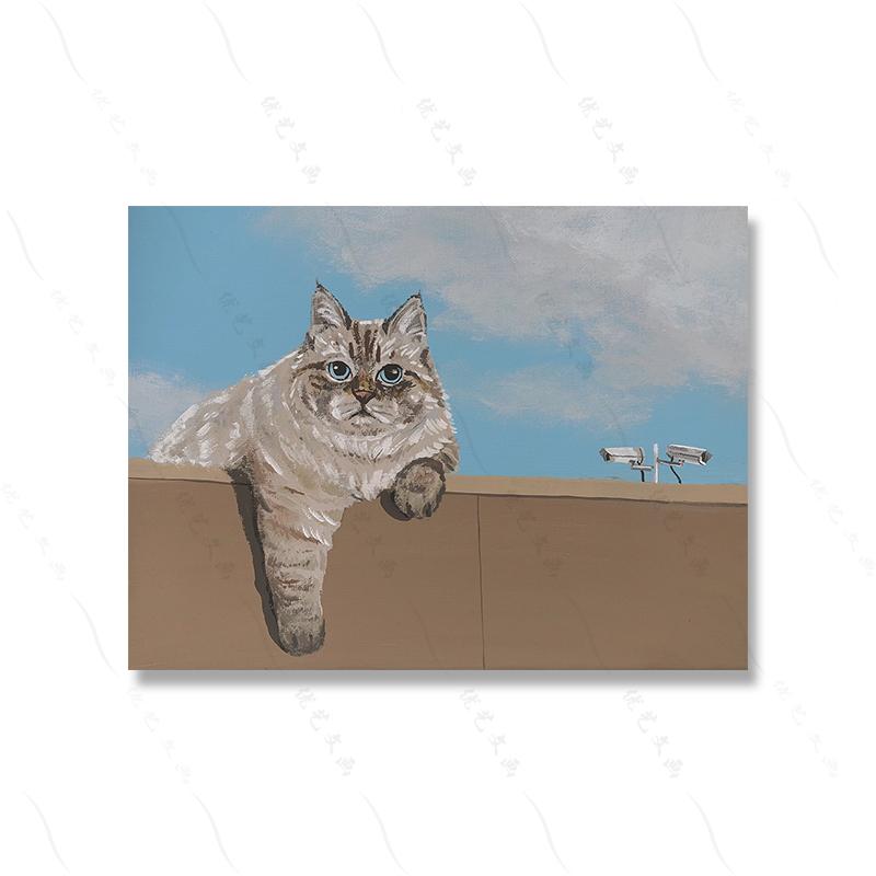 Long Bodied Cat Abstract Greedy Cat Wall Art Poster Print Black Cute Pet Oil Canvas Painting Toilet Bed Room Home Decor No Frame