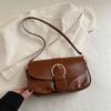 Retro simple small bag women's 2025 spring new trendy fashion messenger bag texture foreign style underarm small square bag