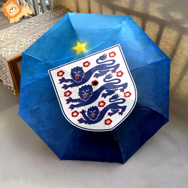 1 PC Automatic Folding Umbrella - England National Football Team Pattern, Portable & Foldable Design with 8 Ribs, Christmas Birthday Gifts