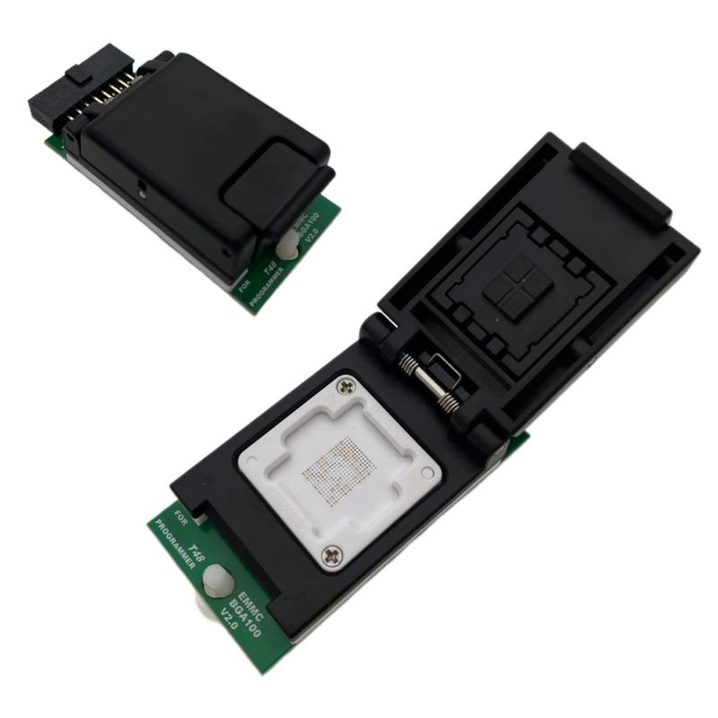 EMMC BGA100 Adapter Socket for T48 Programmer V2.0 Double Head Probe Socket Adapter For Circuit Programming Enthusiasts