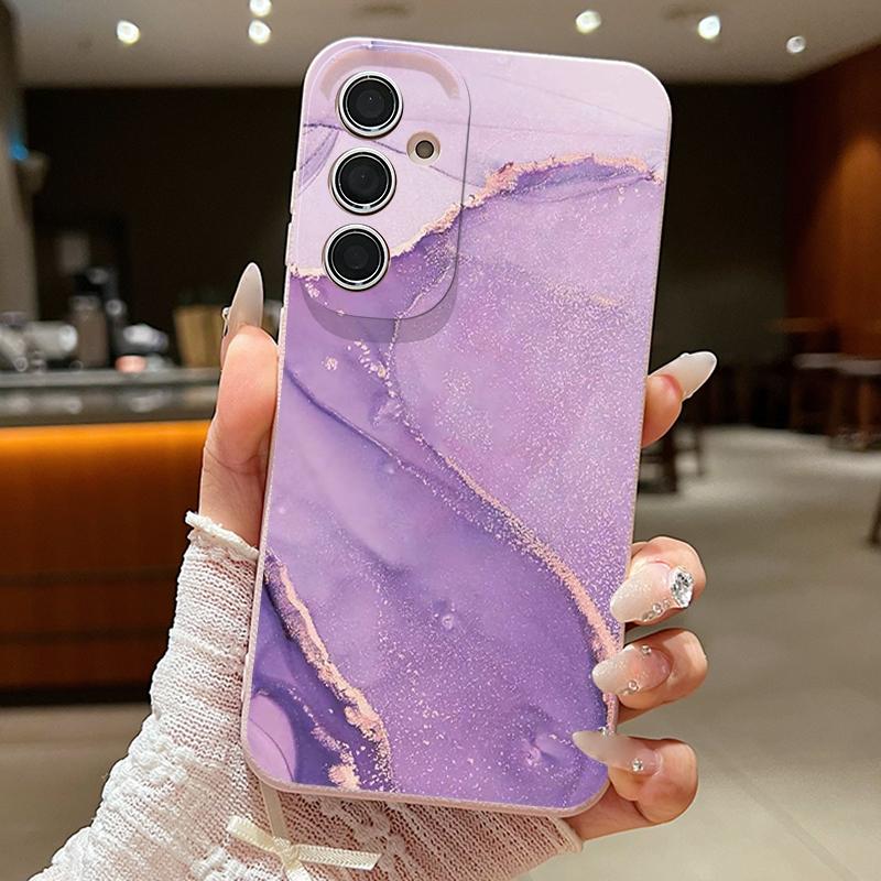 

Colored Marble Patterned Phone Case For Samsung Galaxy S26 S25 S24 S23 Ultra S22 Plus S25 FE Edge Soft TPU Leather Texture Cover Galaxy S25 FE