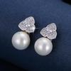 European Copper Pearl Flower Earrings for Women - Elegant and Sexy Studs In Stock
