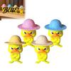 Whimsical Duck Statue for Plant Decor 4Pcs 3D Printed Angry Figurines Mini Grumpy with Straw Hat Office Desk Decoration Men Women Cute Cross-Arms