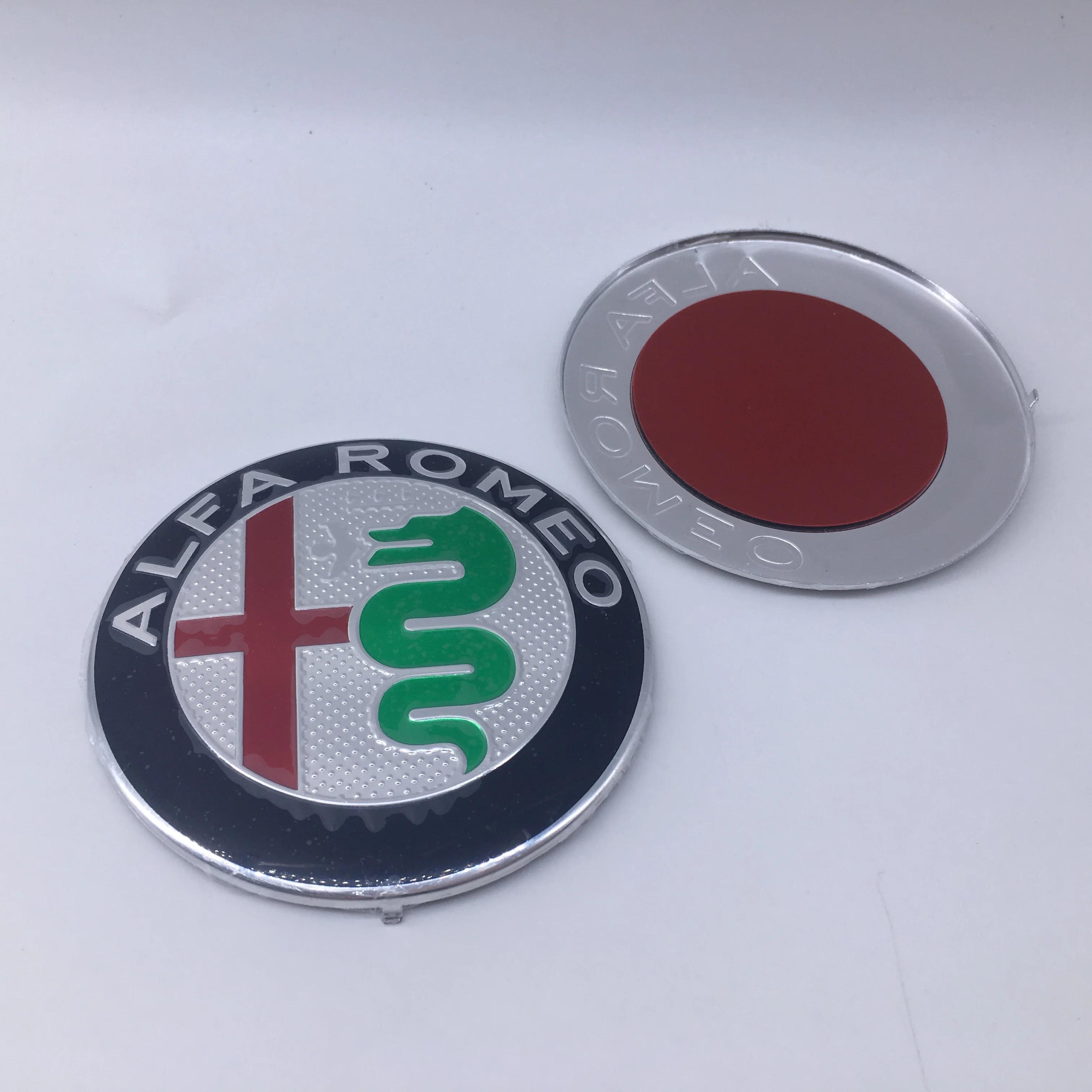 

2026 Hot Sticker 2 pcs 74mm Car Front Hood Emblem Rear Suitcase Badge Logo For Alfa Romeo 159 147 Giulietta Stelvio 4C MITO 156