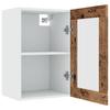 Lyon Wall Mounted Cabinet with Glass Door Vintage Wood Effect 40 x 31 x 60 cm Particleboard